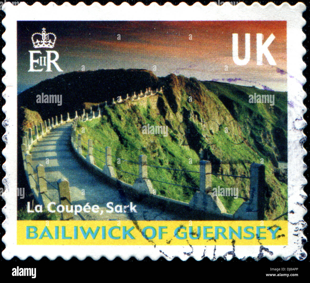 GUERNSEY CIRCA 2001 Stamp printed in Guernsey shows La Coupee, Sark