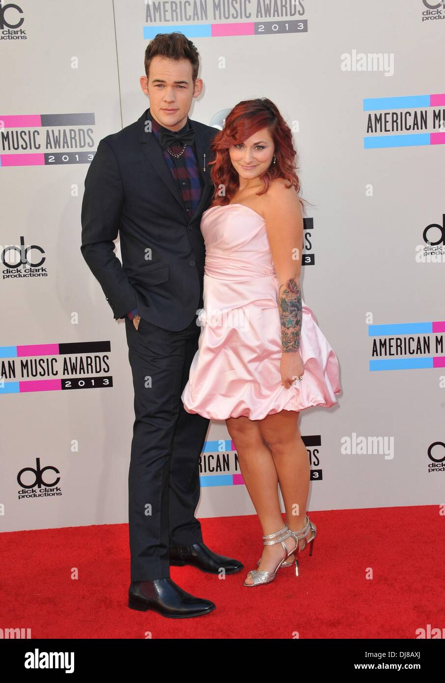James Durbin, Heidi Durbin at arrivals for 2013 AMERICAN MUSIC AWARDS (AMAs) - Arrivals 2, Nokia Theatre L.A. Live, Los Angeles, CA November 24, 2013. Photo By: Dee Cercone/Everett Collection Stock Photo