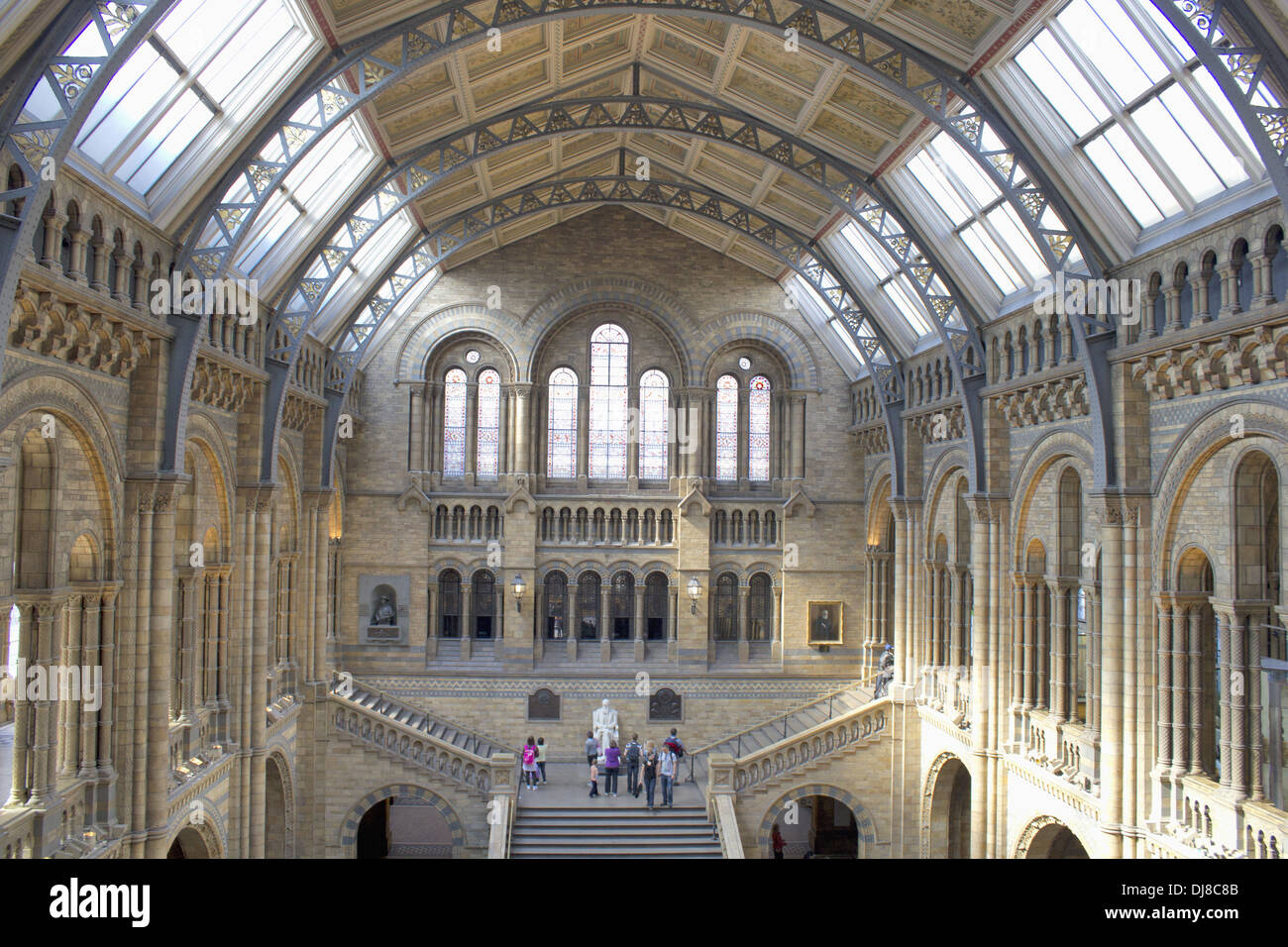 Central hall of the Natural History Museum, London, England Stock Photo