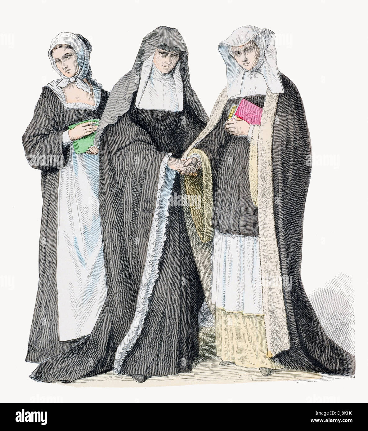 Late 18th century XVIII Religious order of Benedictine Stock Photo