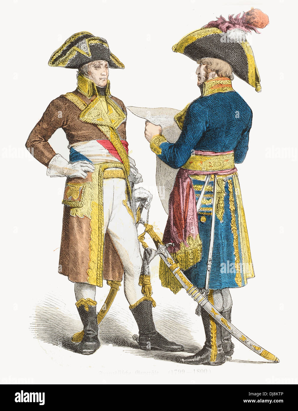 Late 18th century XVIII French Revolution Generals Stock Photo