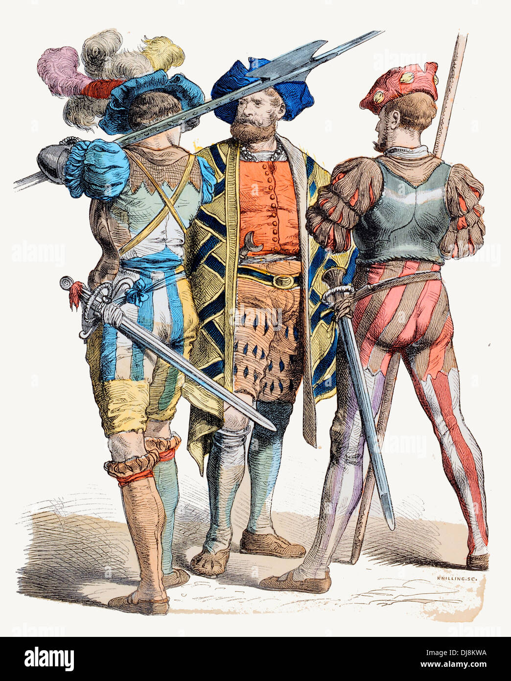 16th Century XVI  German foot soldiers Stock Photo