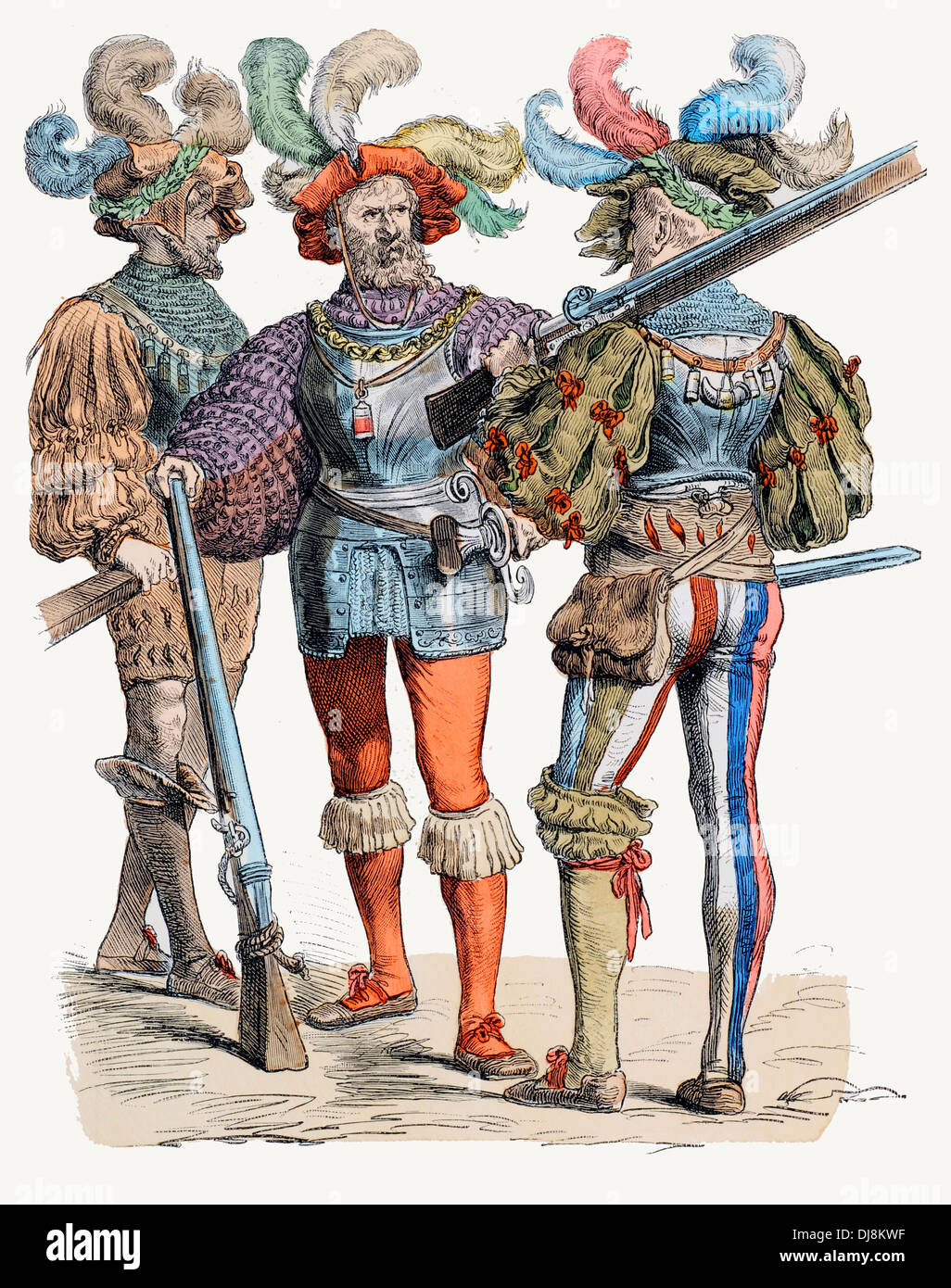 16th Century XVI  German foot soldiers Stock Photo