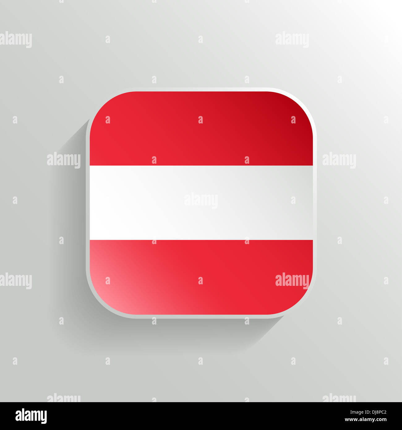 Button - Austria Flag Icon on White Background Stock Photo