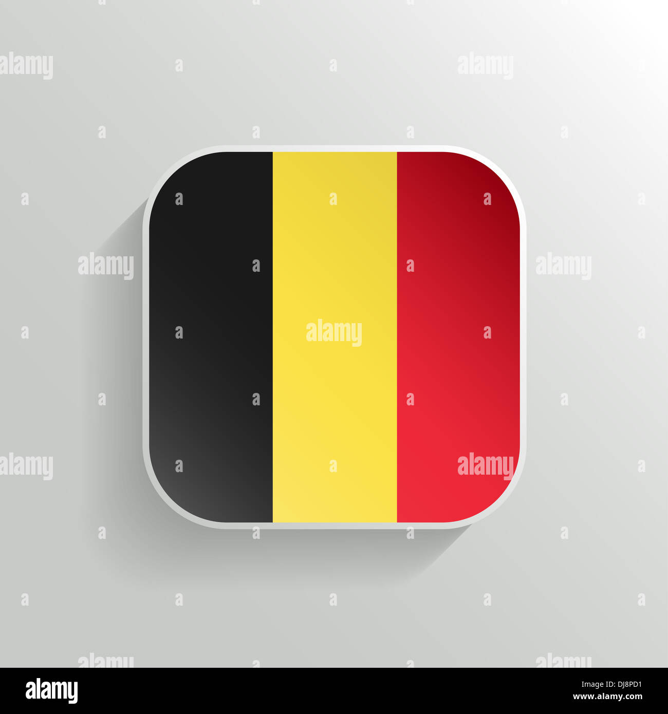 Button - Belgium Flag Icon on White Background Stock Photo - Alamy