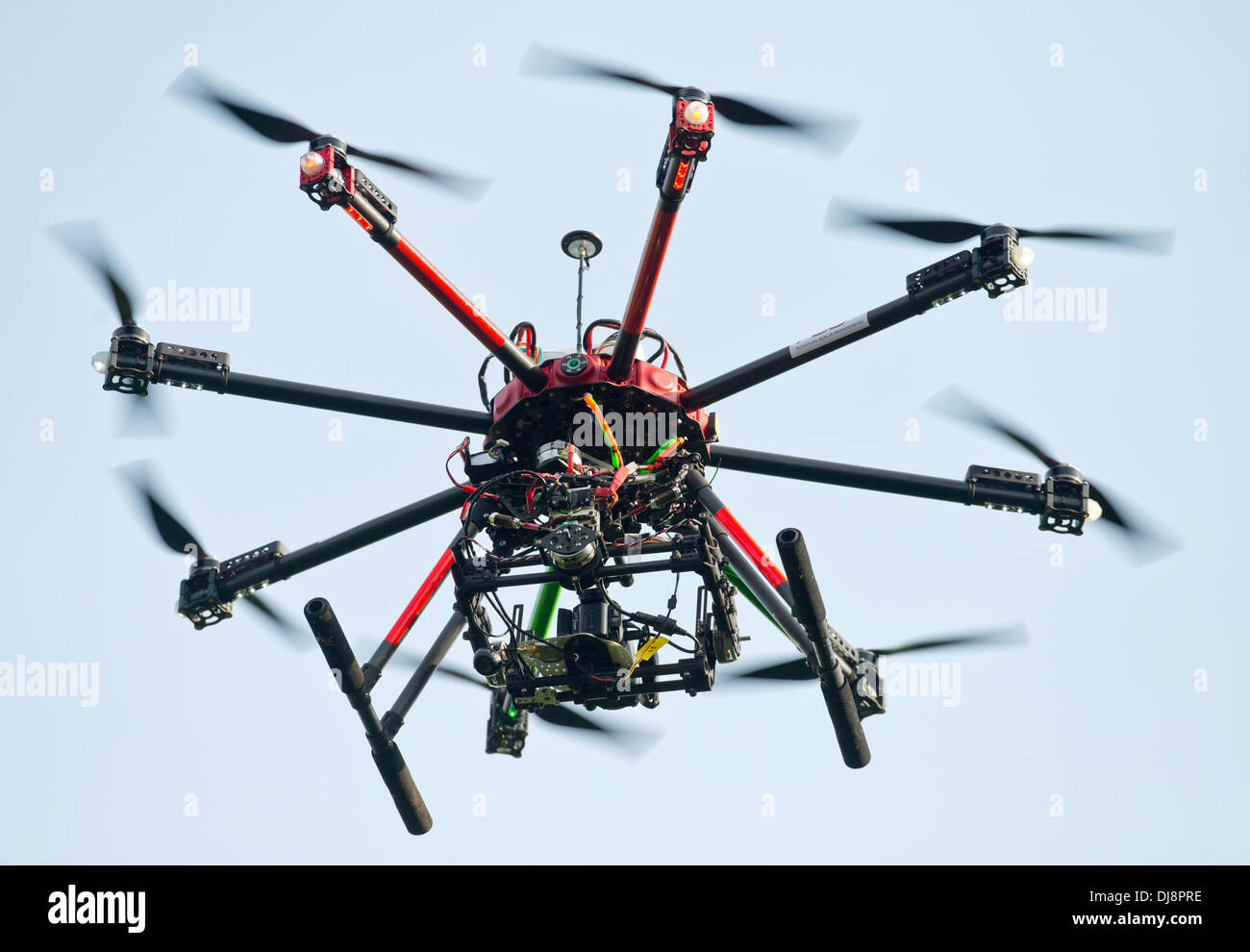 Fuerstenwalde, Germany. 12th Nov, 2013. A camera drone is pictured at the sky in Fuerstenwalde, Germany, 12 November 2013. Photo: Patrick Pleul/dpa/Alamy Live News Stock Photo