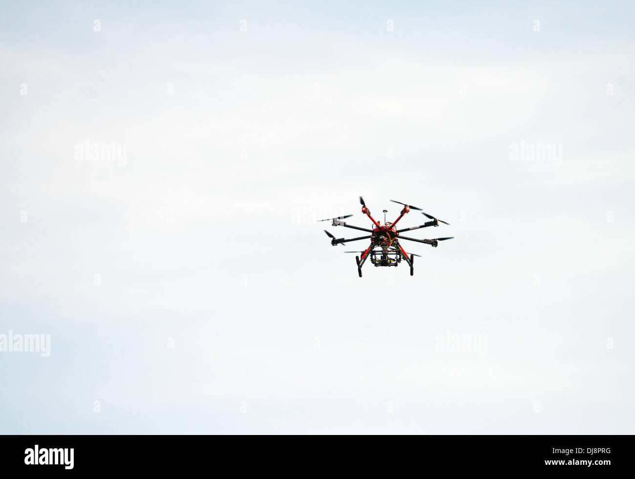 Fuerstenwalde, Germany. 12th Nov, 2013. A camera drone is pictured at the sky in Fuerstenwalde, Germany, 12 November 2013. Photo: Patrick Pleul/dpa/Alamy Live News Stock Photo