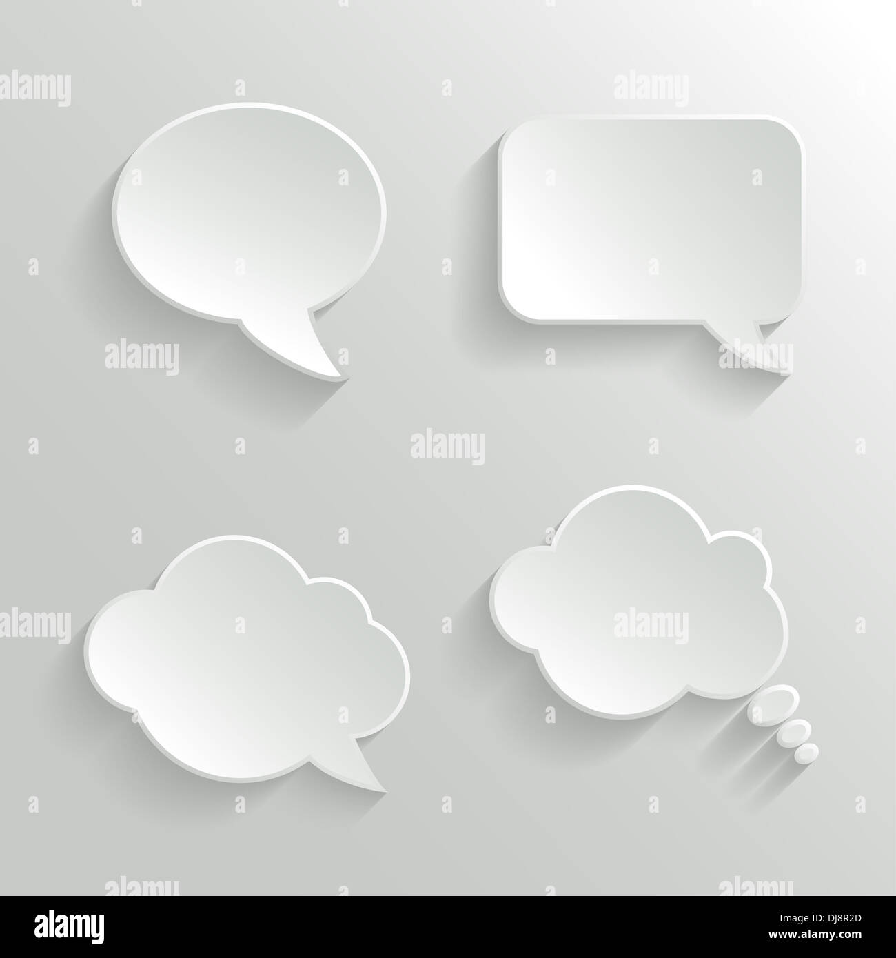 Abstract White Speech Bubbles Set Stock Photo - Alamy