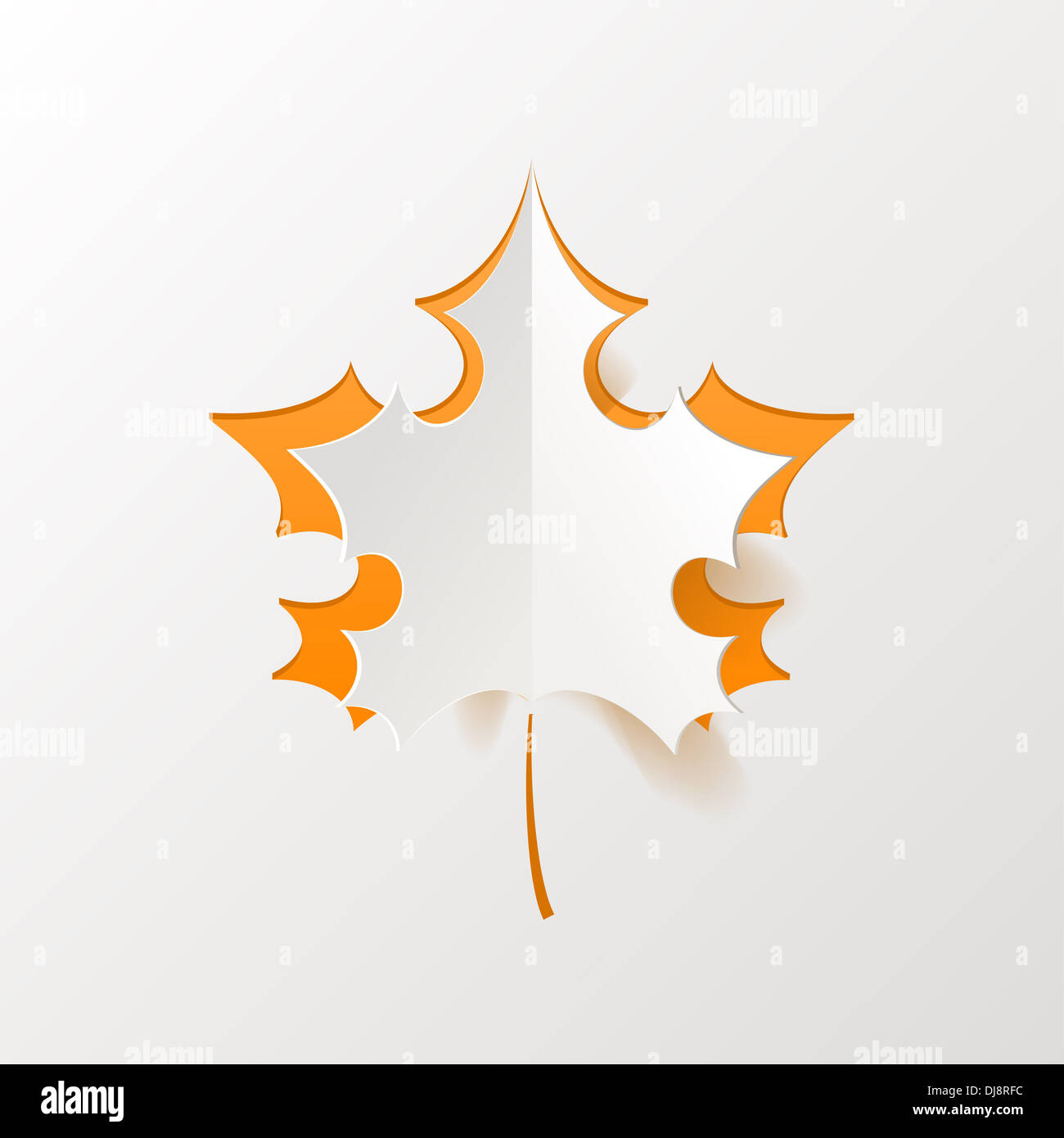 Abstract Orange Maple Leaf Isolated on White Background Stock Photo - Alamy