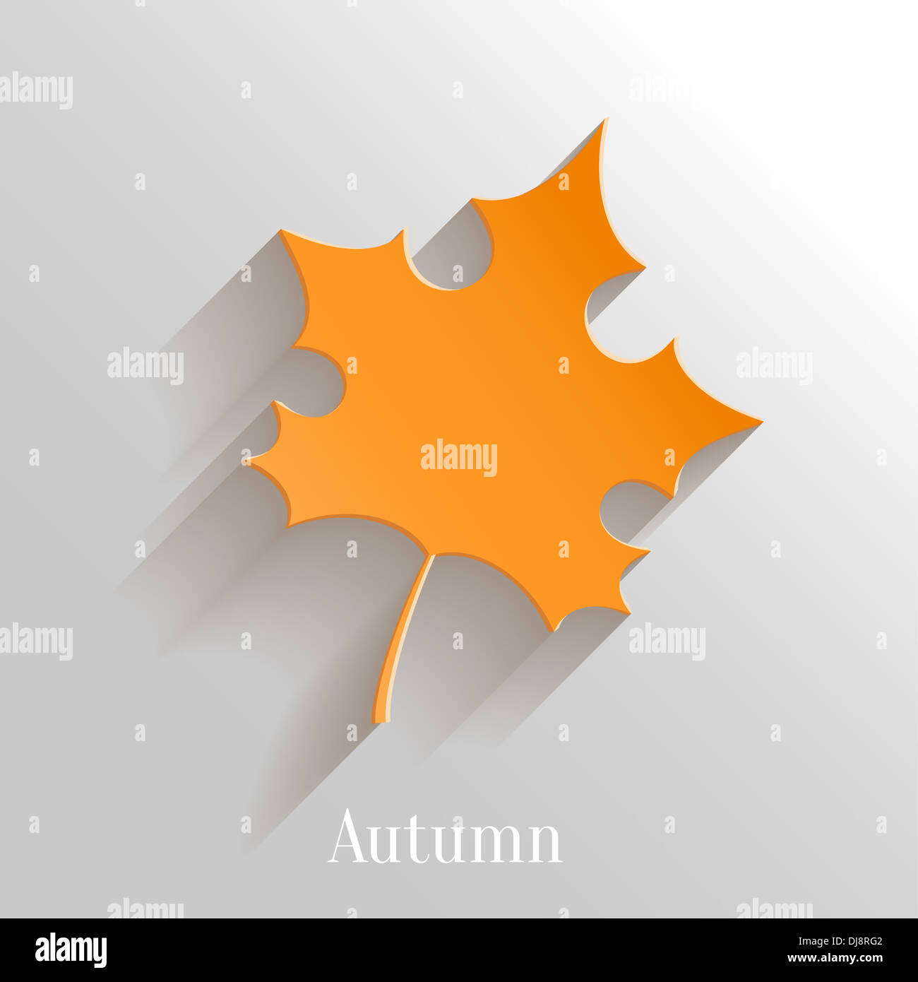 Abstract Orange Maple Leaf on White Background Stock Photo - Alamy