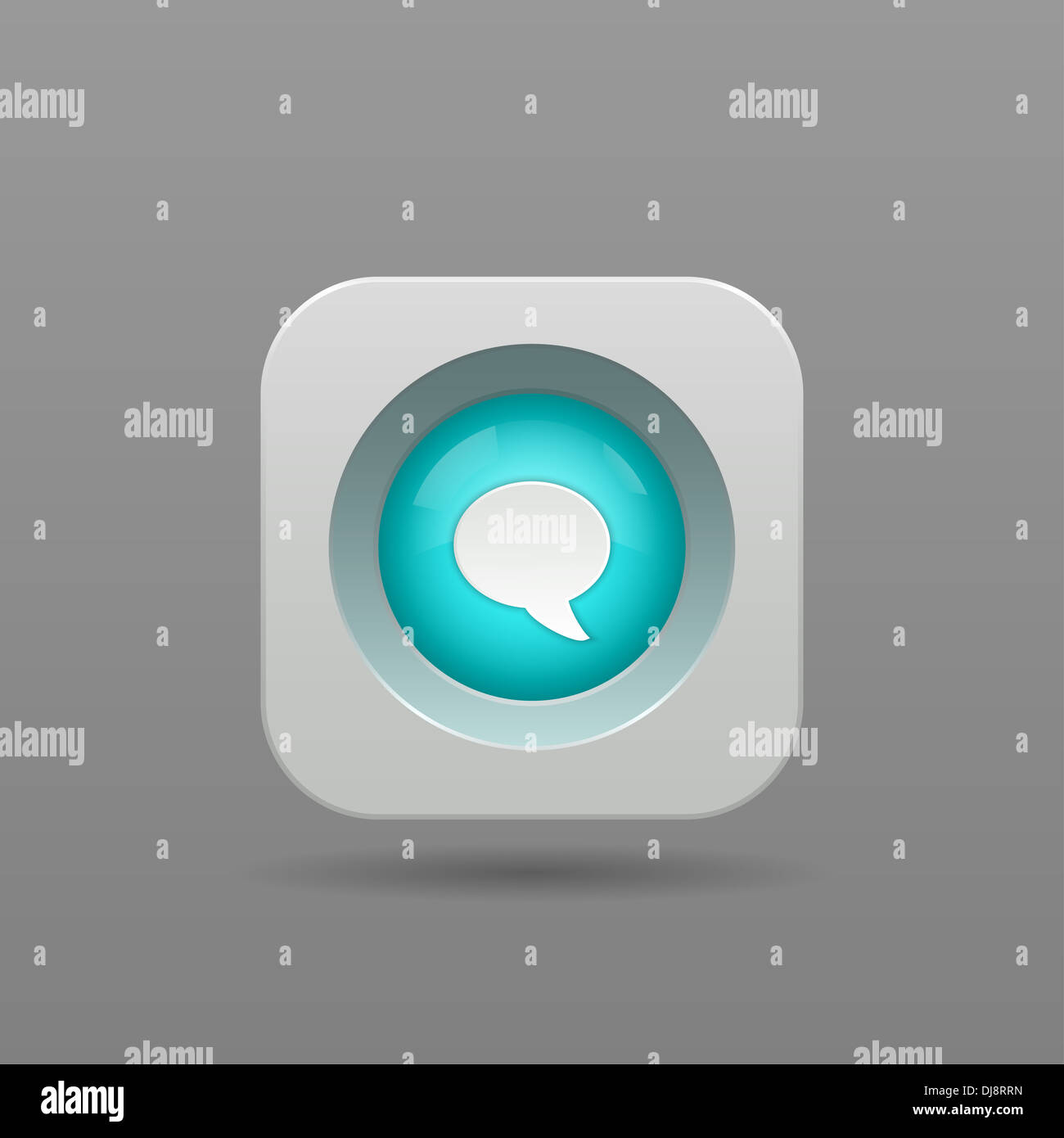 Speech Bubble Button - Vector App Icon Stock Photo - Alamy