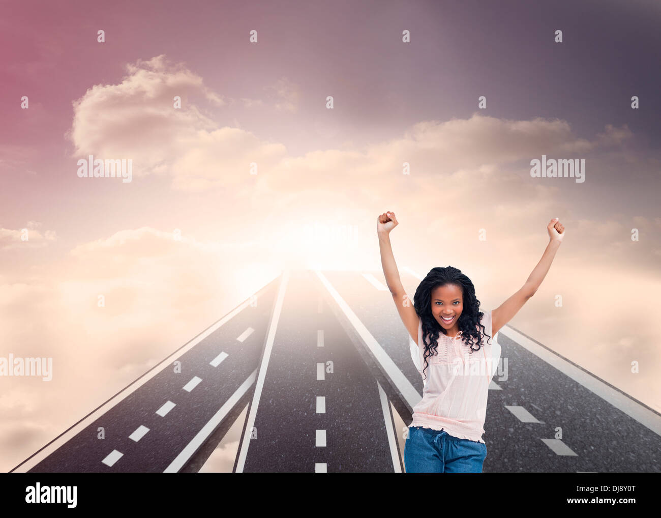 Woman arms up graphic hi-res stock photography and images - Alamy