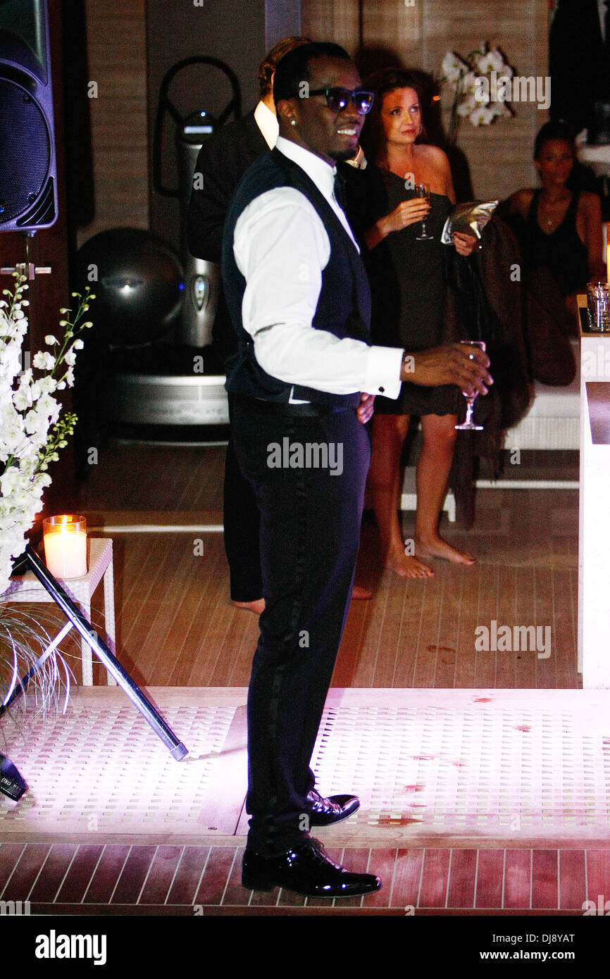 P Diddy aka Sean Combs celebrating a party at P Diddy's yacht at Cannes