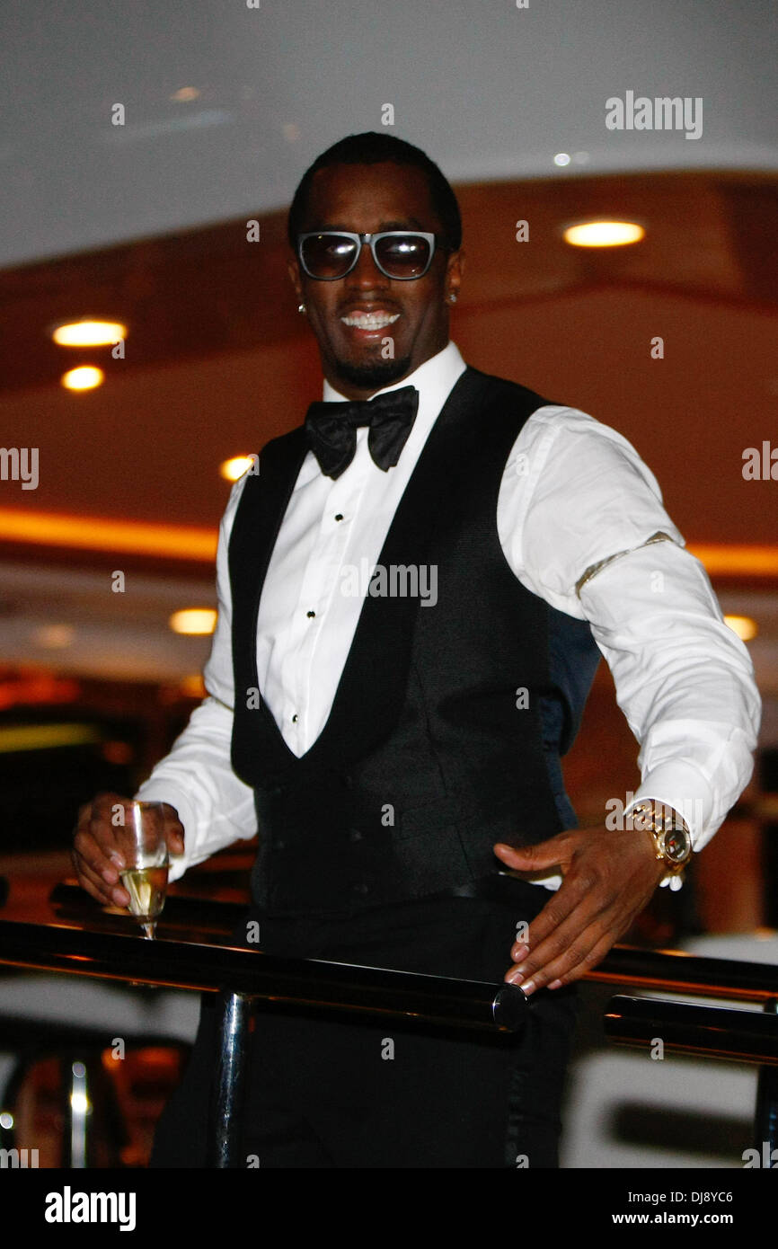 P Diddy aka Sean Combs celebrating a party at P Diddy's yacht at Cannes