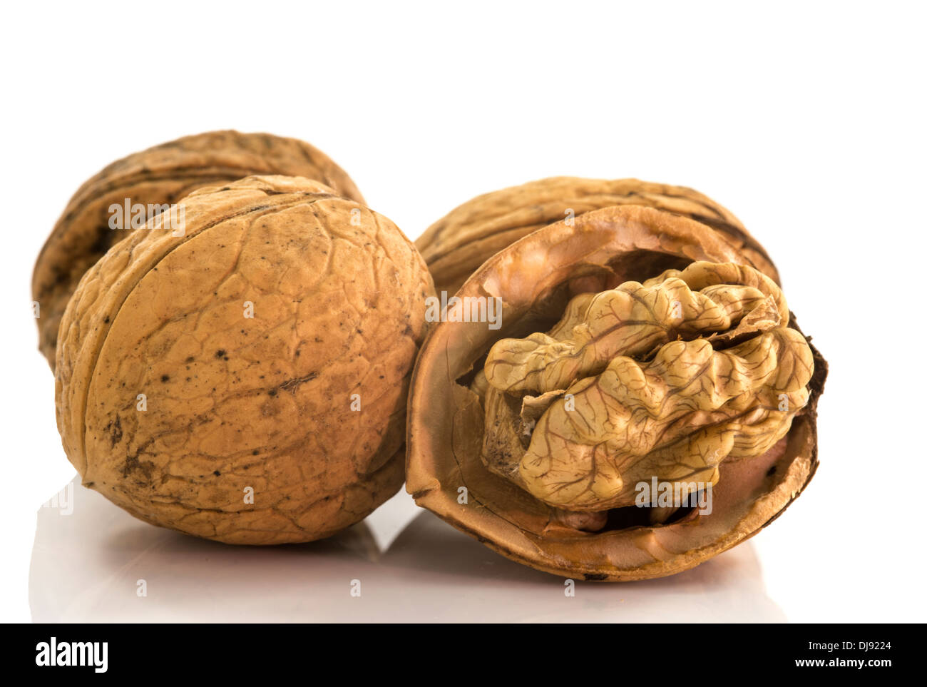 walnuts isolated on white background Stock Photo