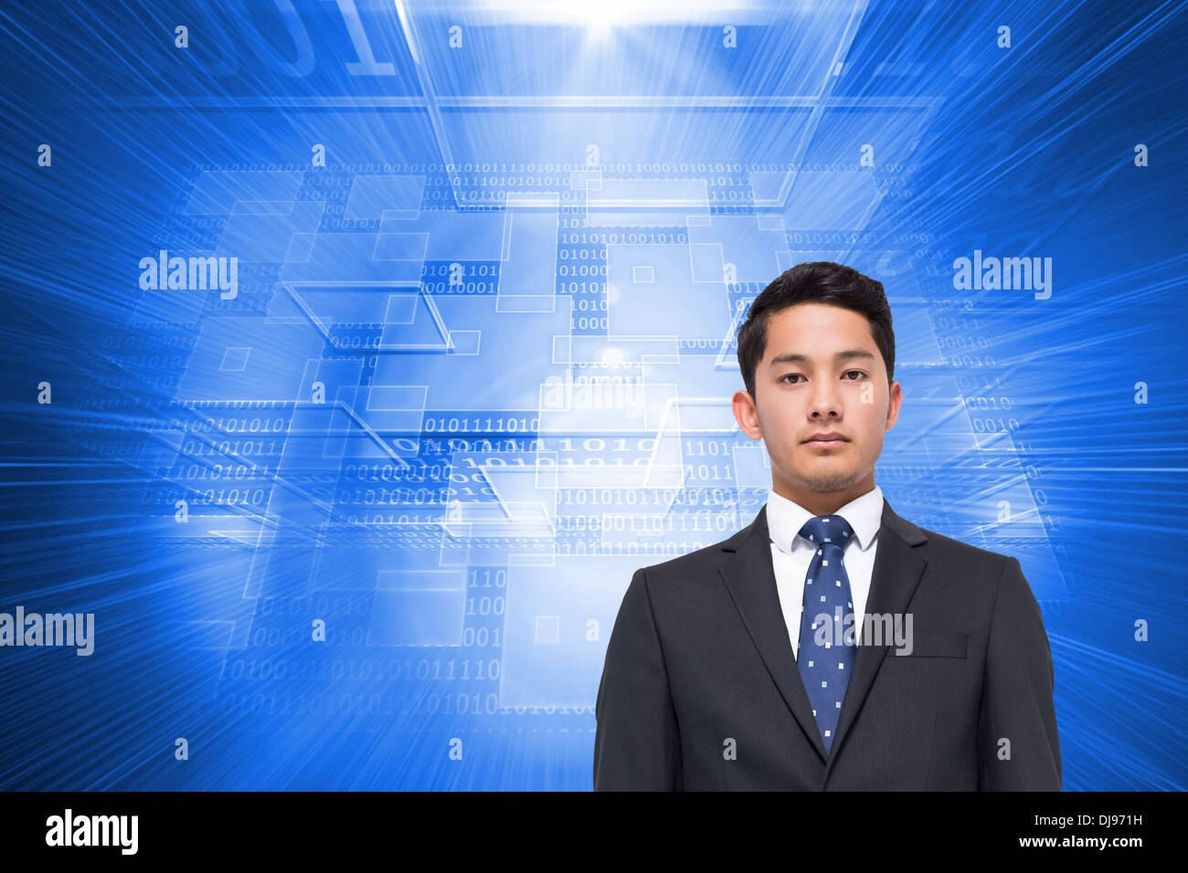 Composite image of stern businessman looking at camera Stock Photo - Alamy