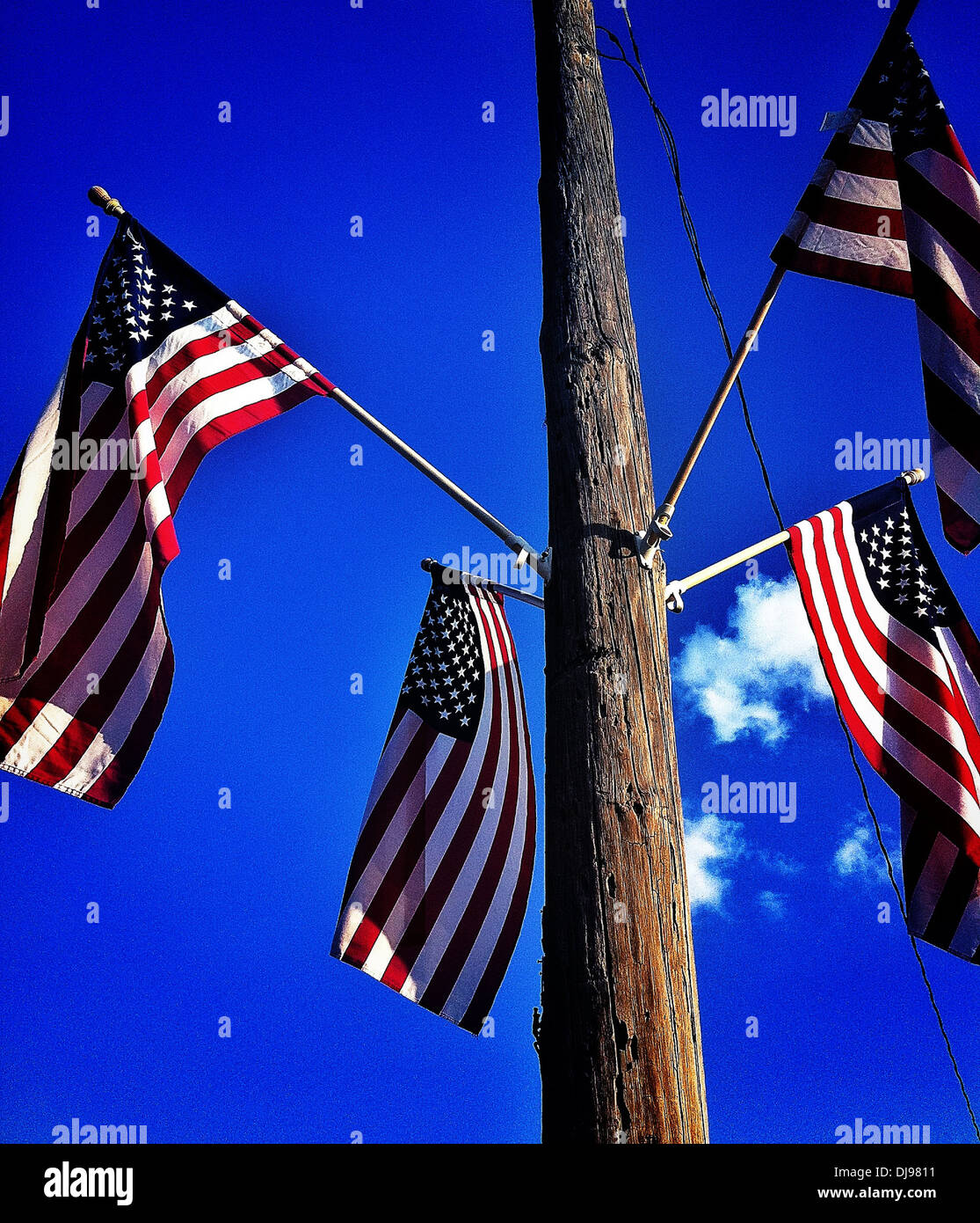 American flag hanging from pole hires stock photography and images Alamy