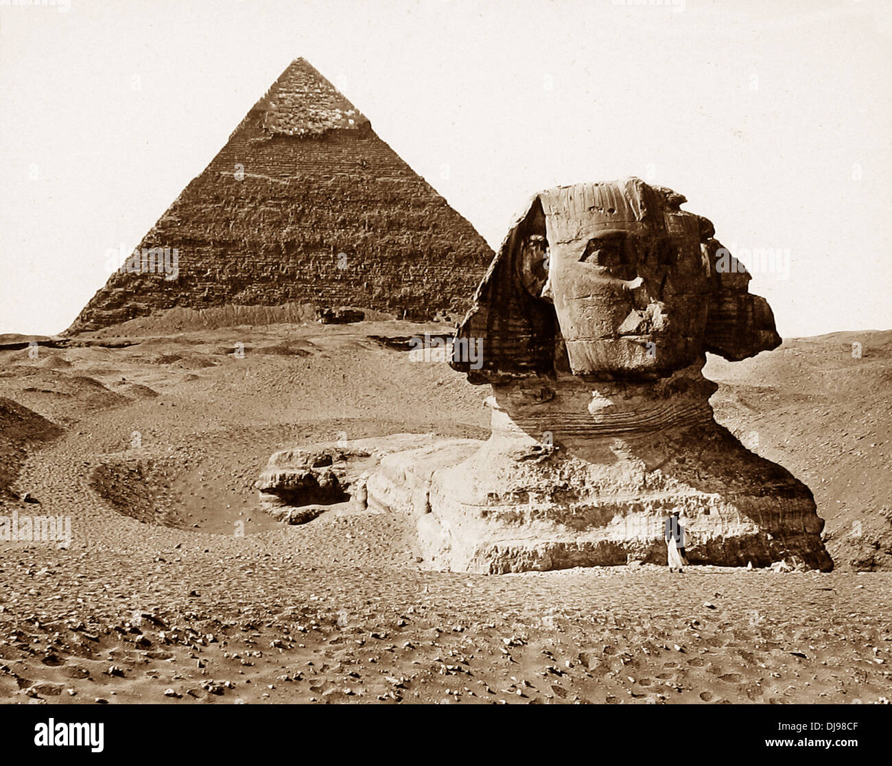Egypt Sphinx and Great Pyramid of Giza Victorian period Stock Photo Alamy