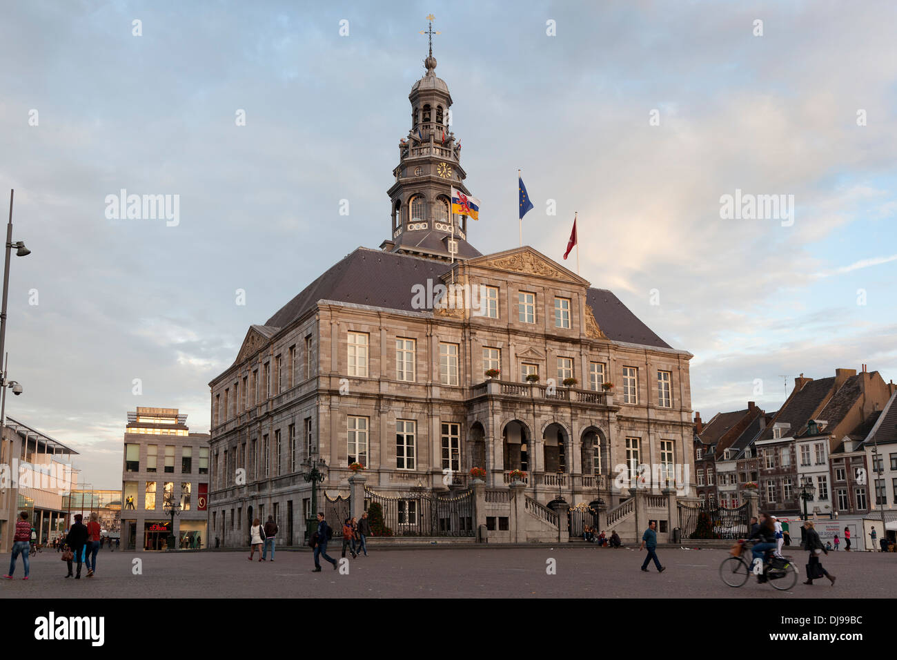 16th century Townhall on the market in Maastricht, Netherlands Stock Photo