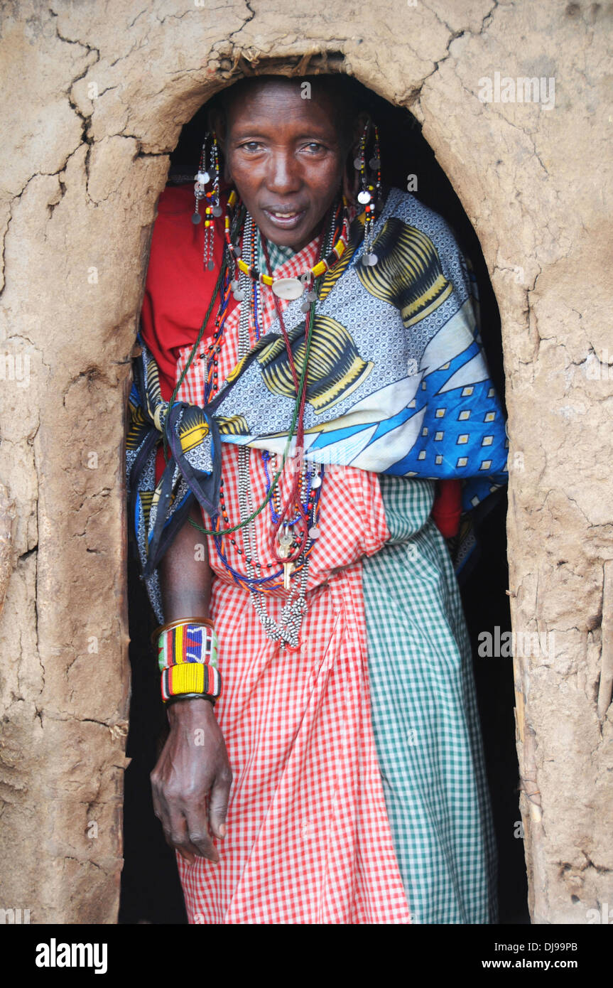 Maasai tribe, Masai Mara, Kenya, East Africa Stock Photo