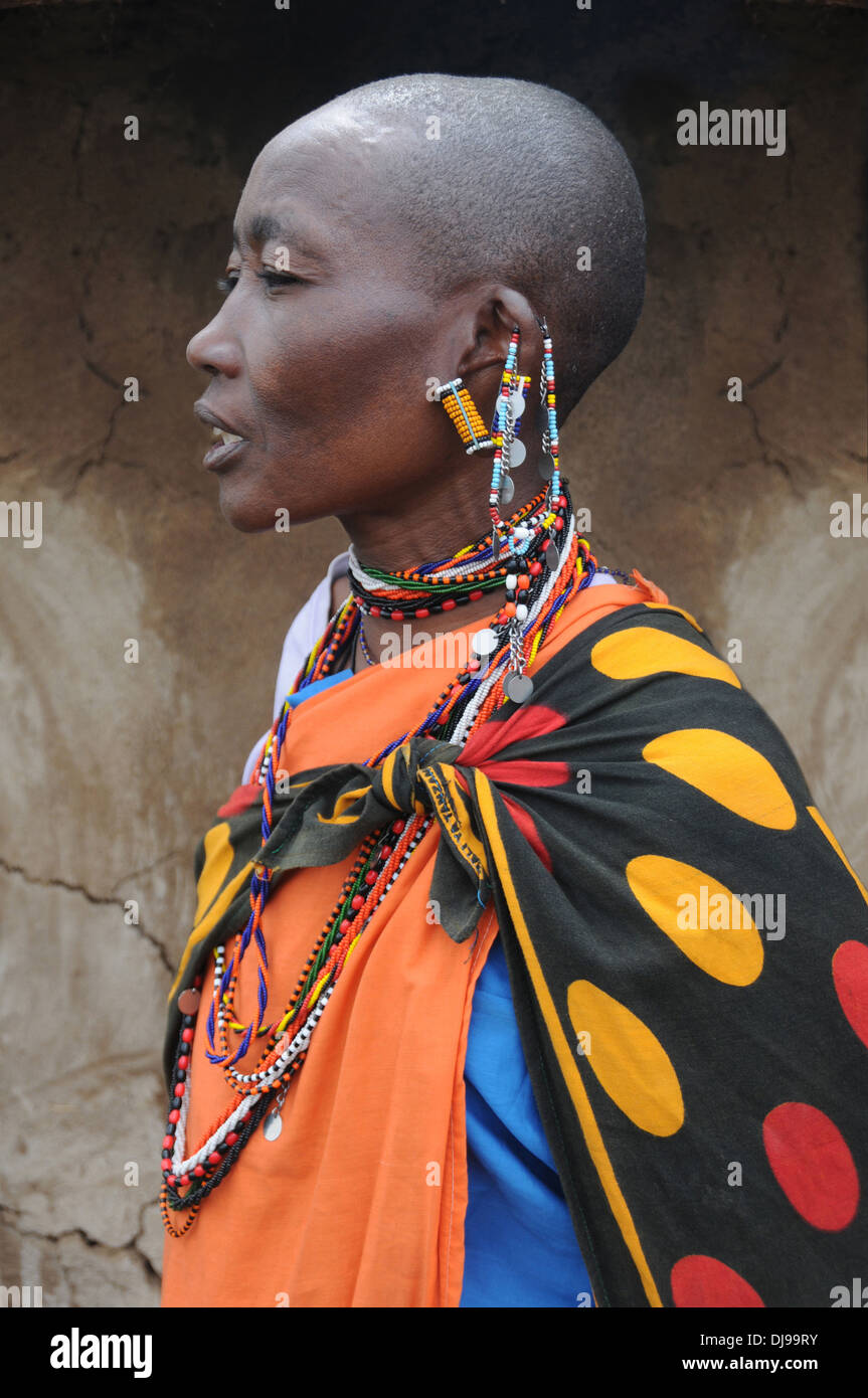 Maasai tribe, Masai Mara, Rift Valley Province, Kenya, East Africa Stock Photo