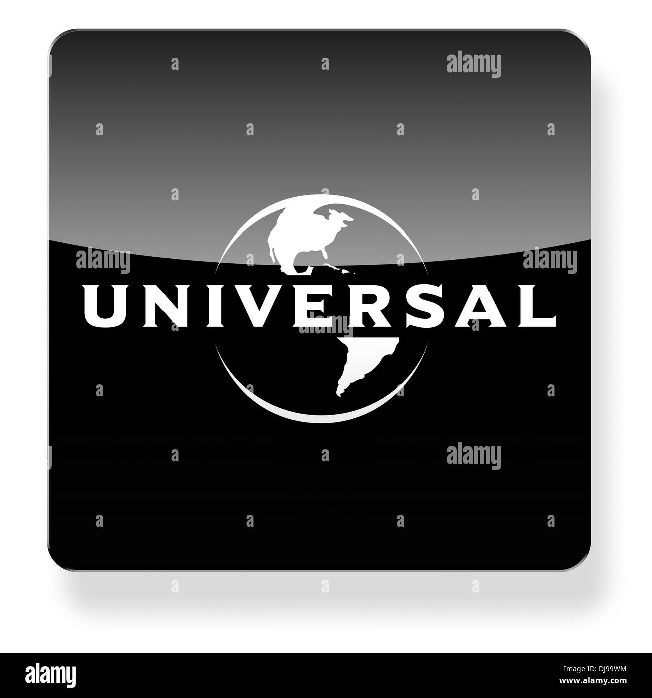 Universal Pictures logo as an app icon. Clipping path included Stock