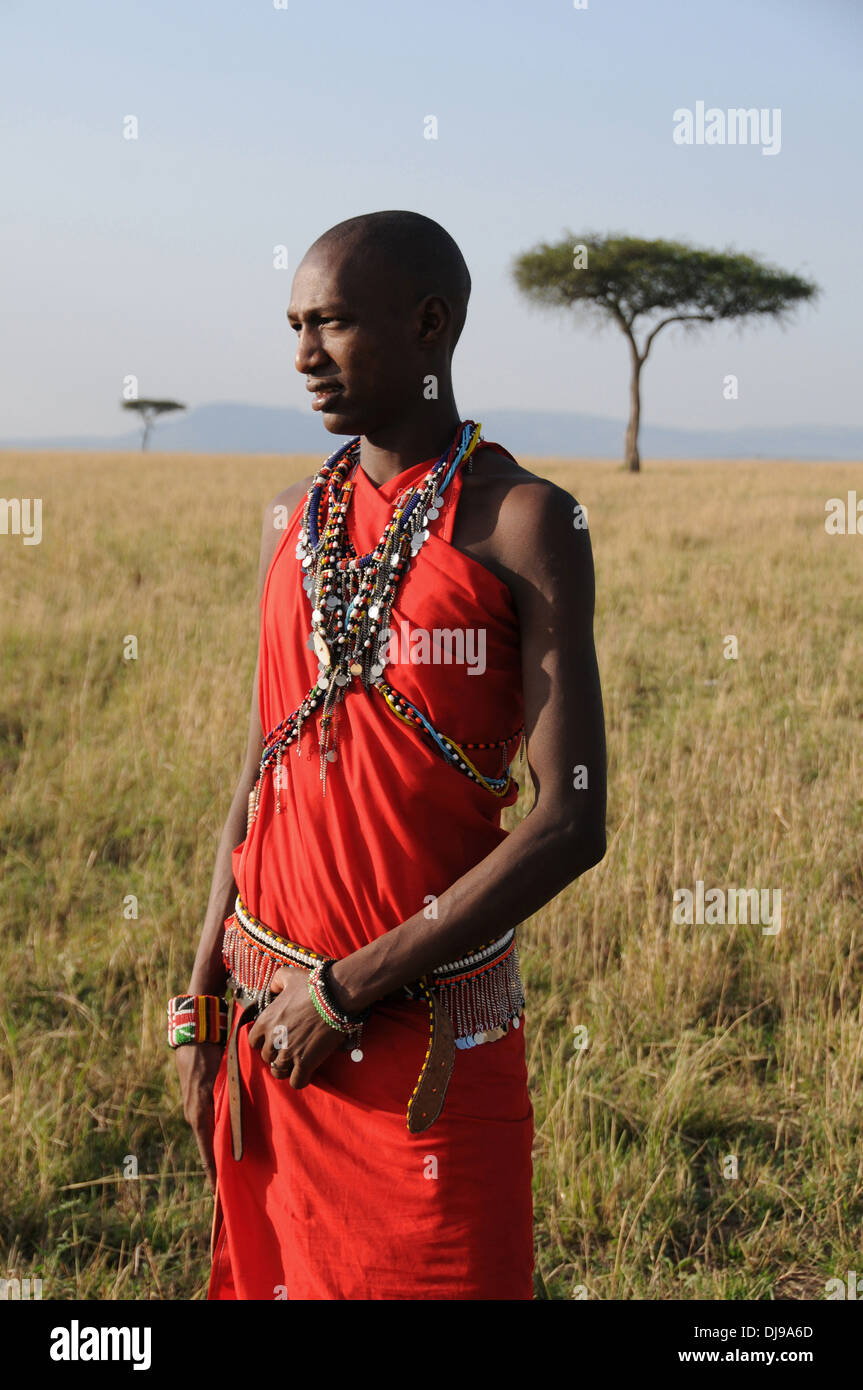 Maasai tribe, Masai Mara National Reserve, Kenya, East Africa Stock Photo