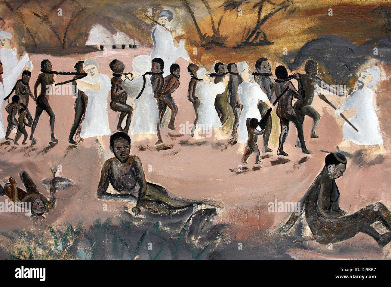Mural Depicting the Capture Of Slaves Stock Photo