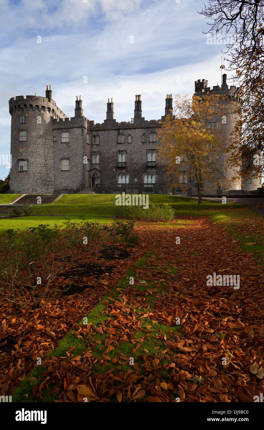 Kilkenny Castle, originally built in 1195, then rebuilt in the 19th Century County Kilkenny, Ireland Stock Photo