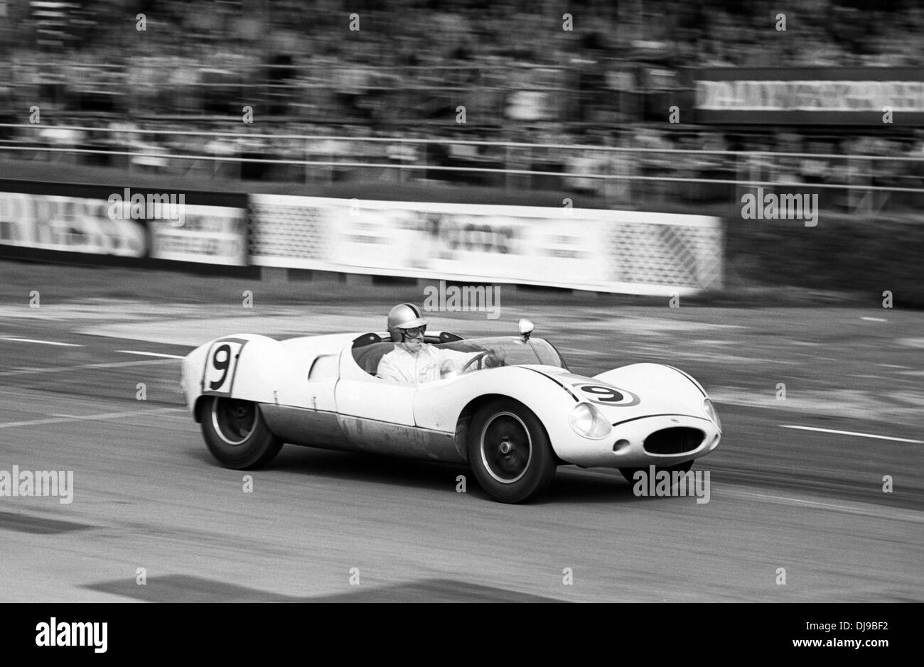 Roy Salvadori in a Cooper Monaco T49 Climax, he won the International Trophy race, Silverstone, England 14 May 1960. Stock Photo