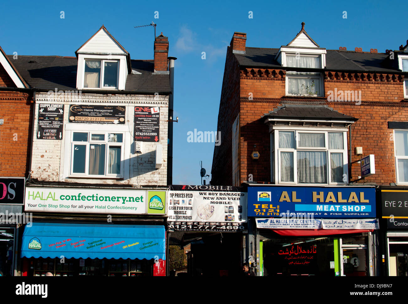 Halal shops, Stratford Road , Sparkhill, Birmingham, UK Stock Photo Alamy