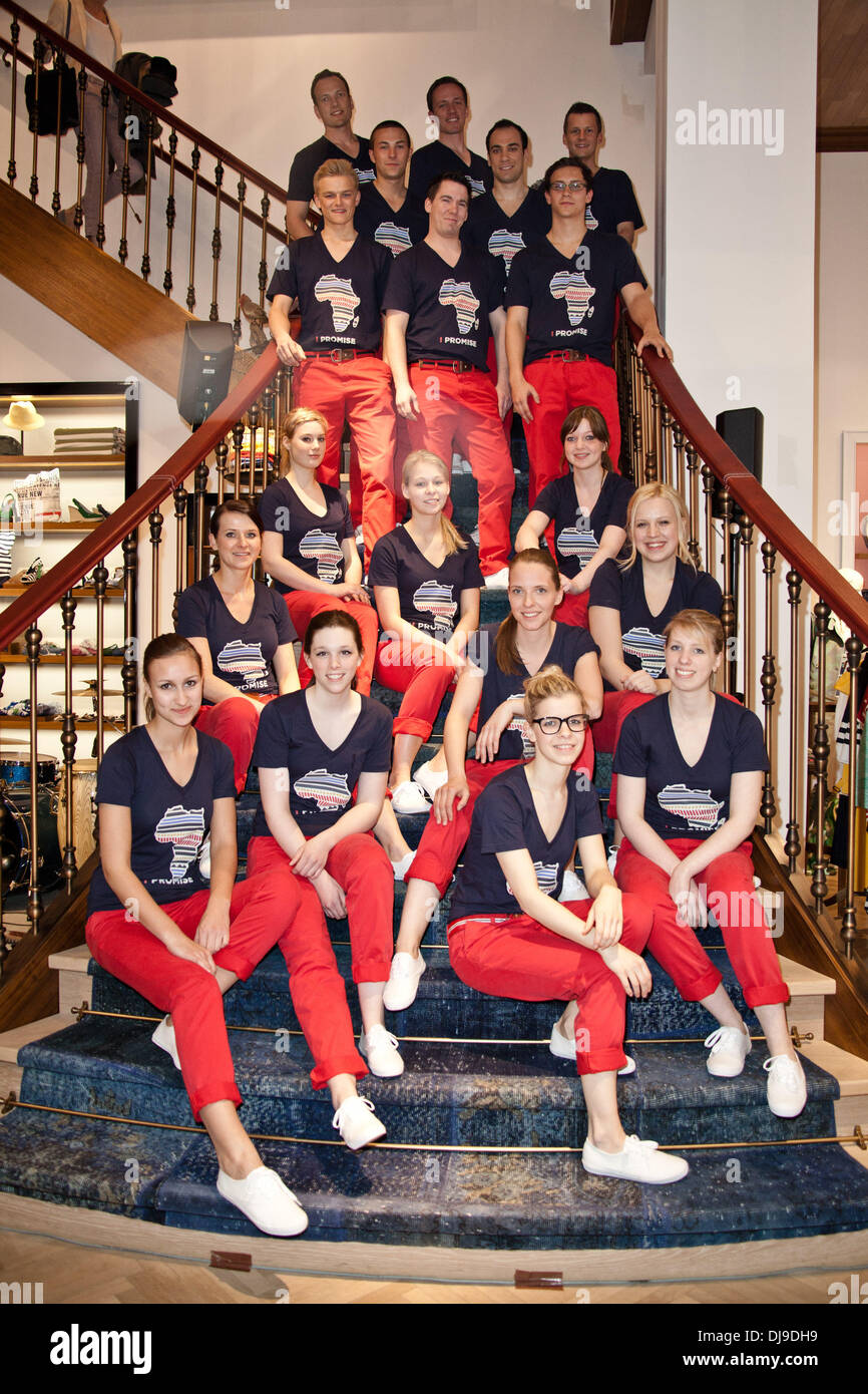 staff attending Tommy Hilfiger Store Event 'The Promise' at Alte Post.  Hamburg, Germany - 18.04.2012 Stock Photo - Alamy