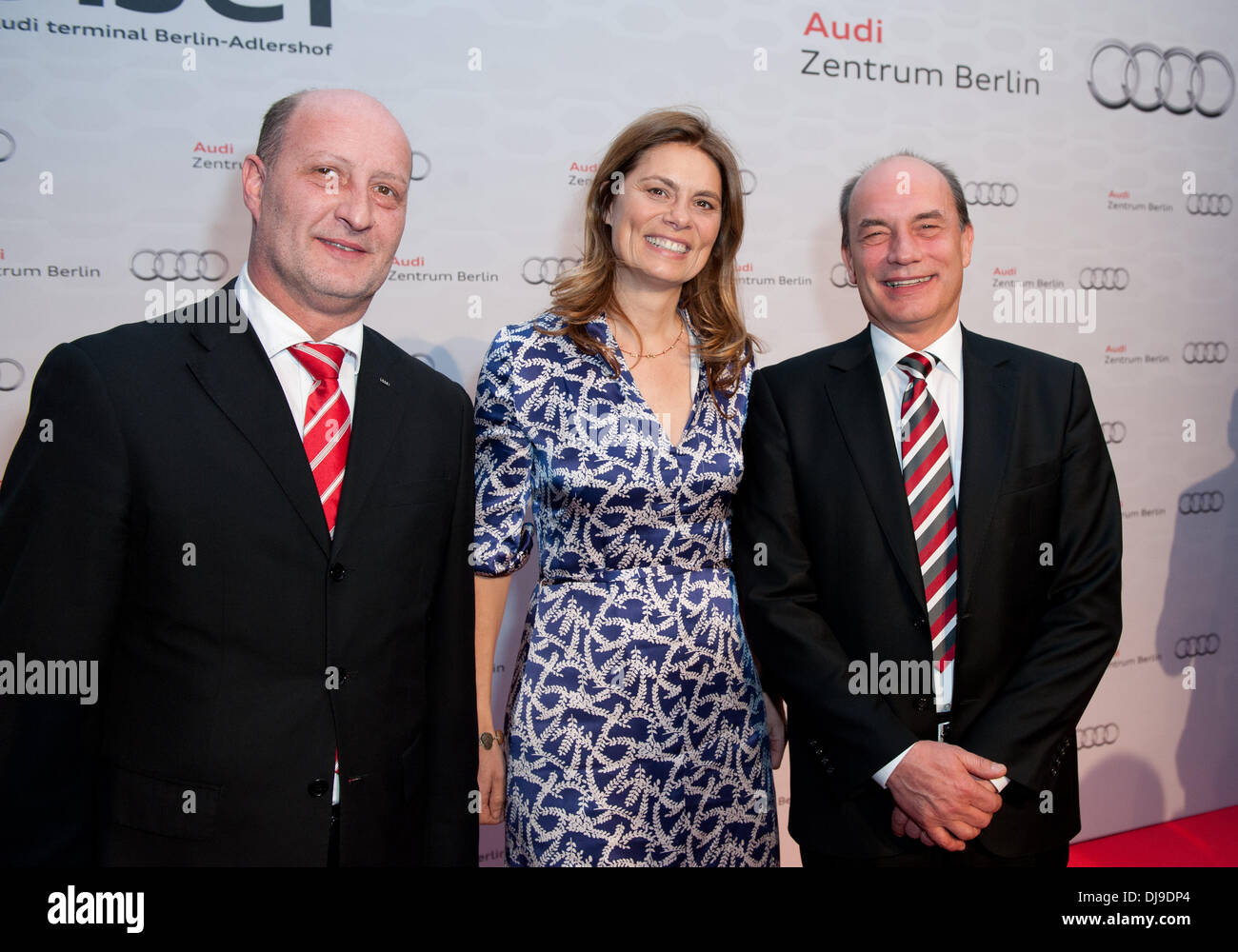 Andre Reiser, Sarah Wiener and Ferdinand Schneider at Grand Opening of the Audi Zentrum Berlin-Adlershof. Berlin, Germany - 18.04.2012 Stock Photo