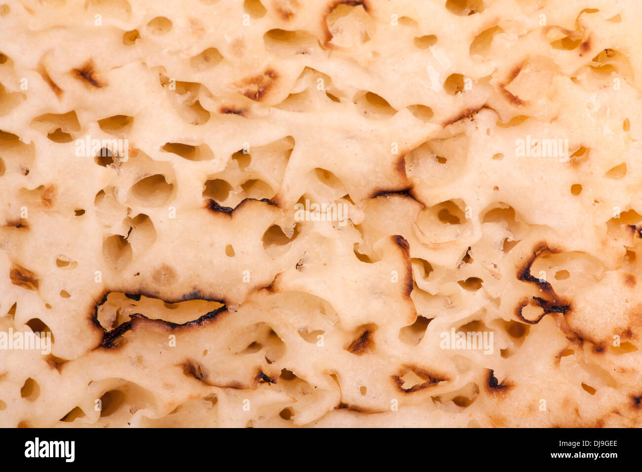Crumpet macro abstract background texture Stock Photo