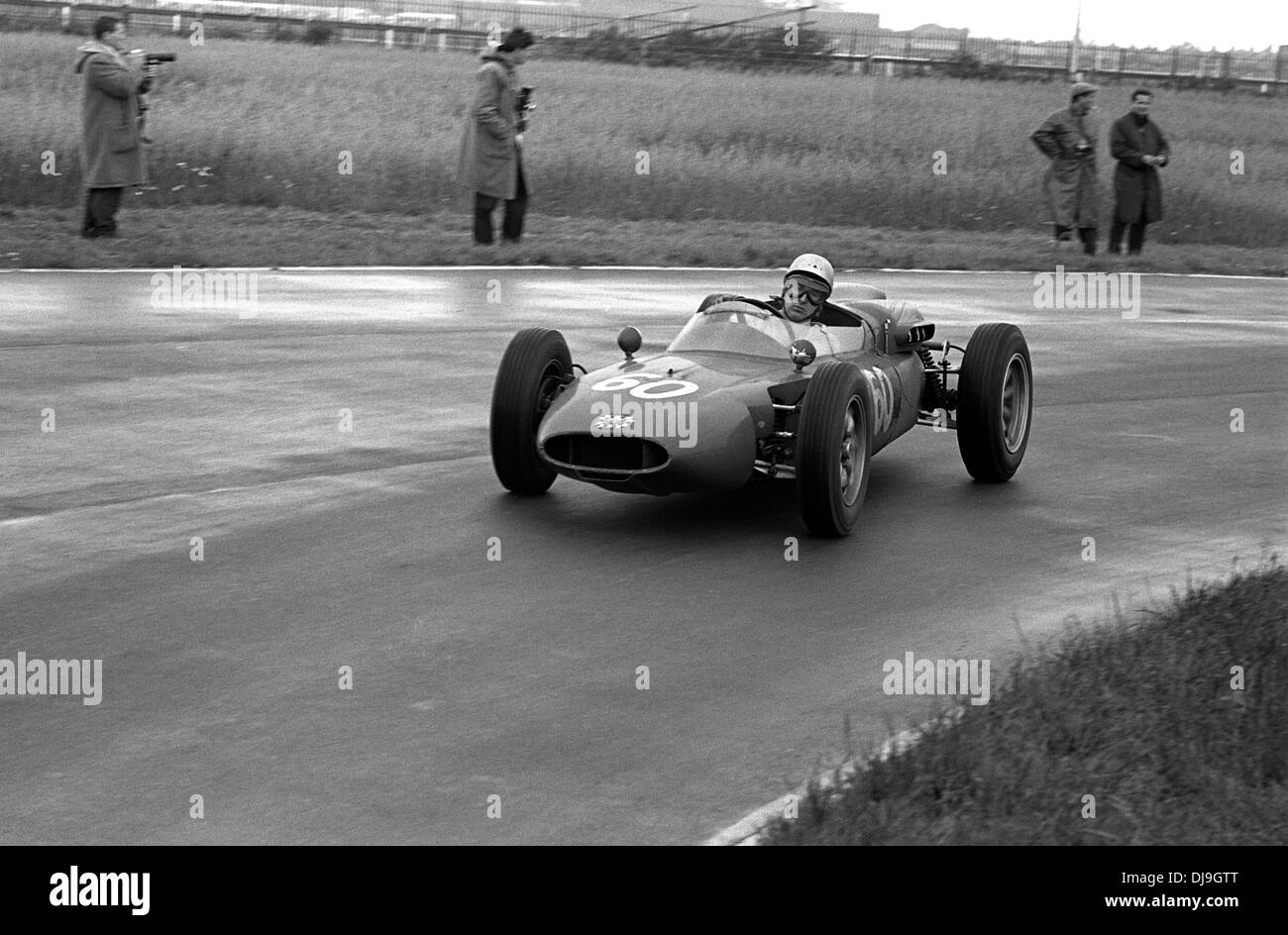 Lucien Bianchi in a CooperMaserati T53 in the British Grand Prix, Aintree, England 15 July 1961
