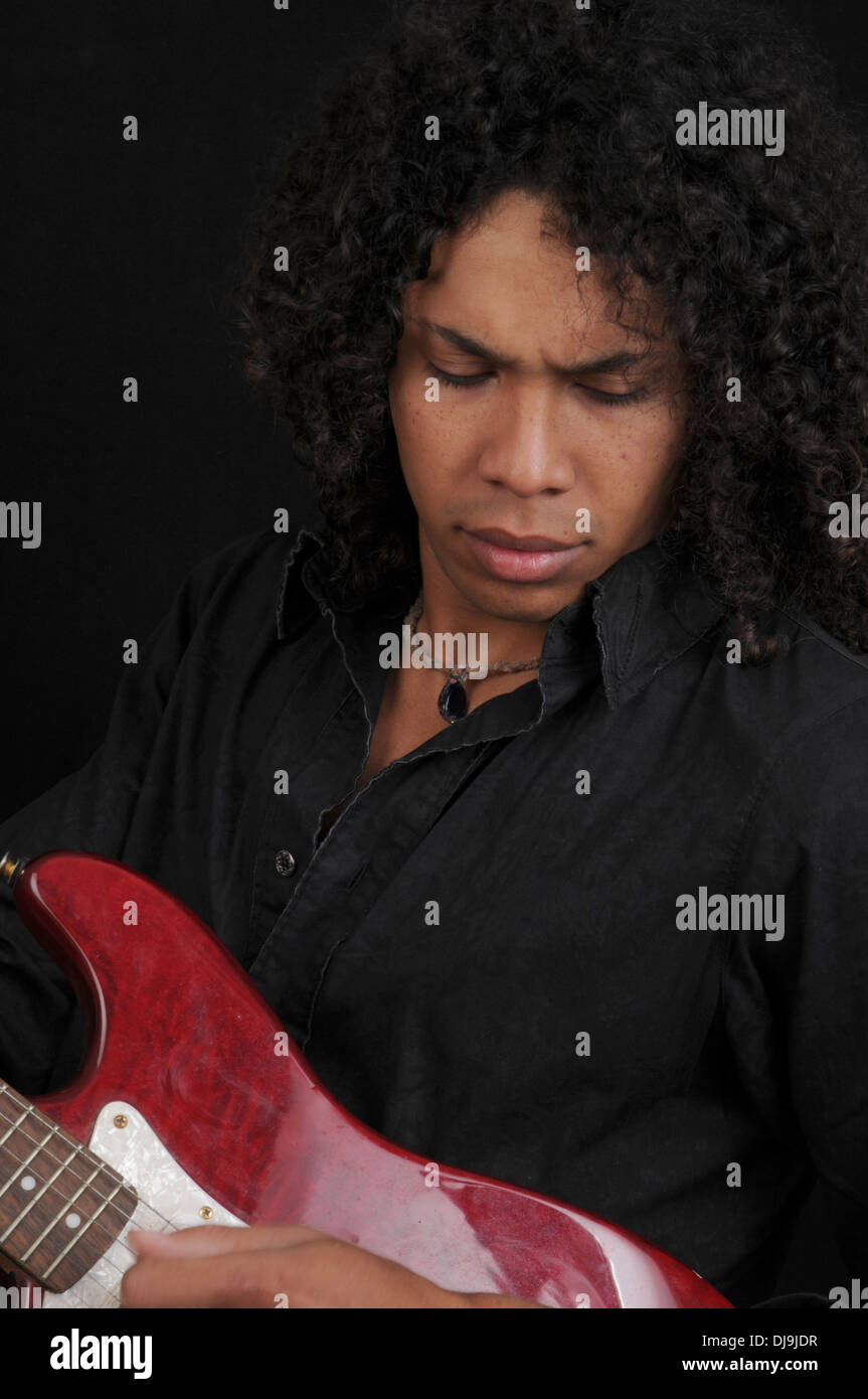 Grooving Guitar Man Stock Photo Alamy