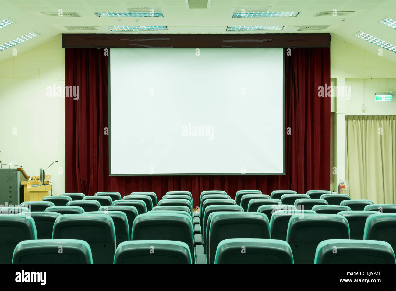Seats in empty auditorium Stock Photo