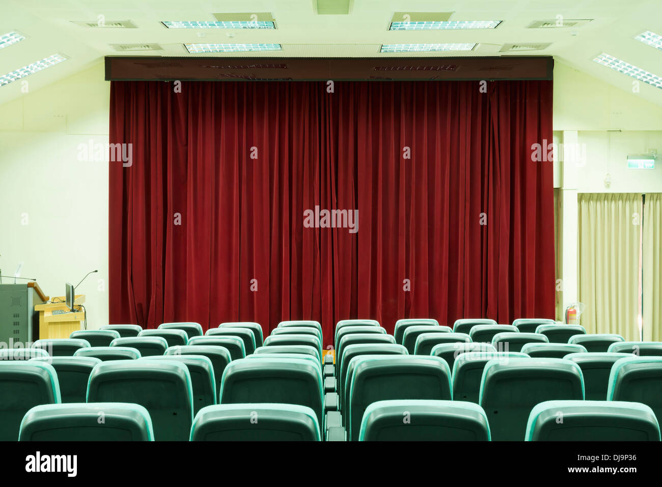 Seats in empty auditorium Stock Photo