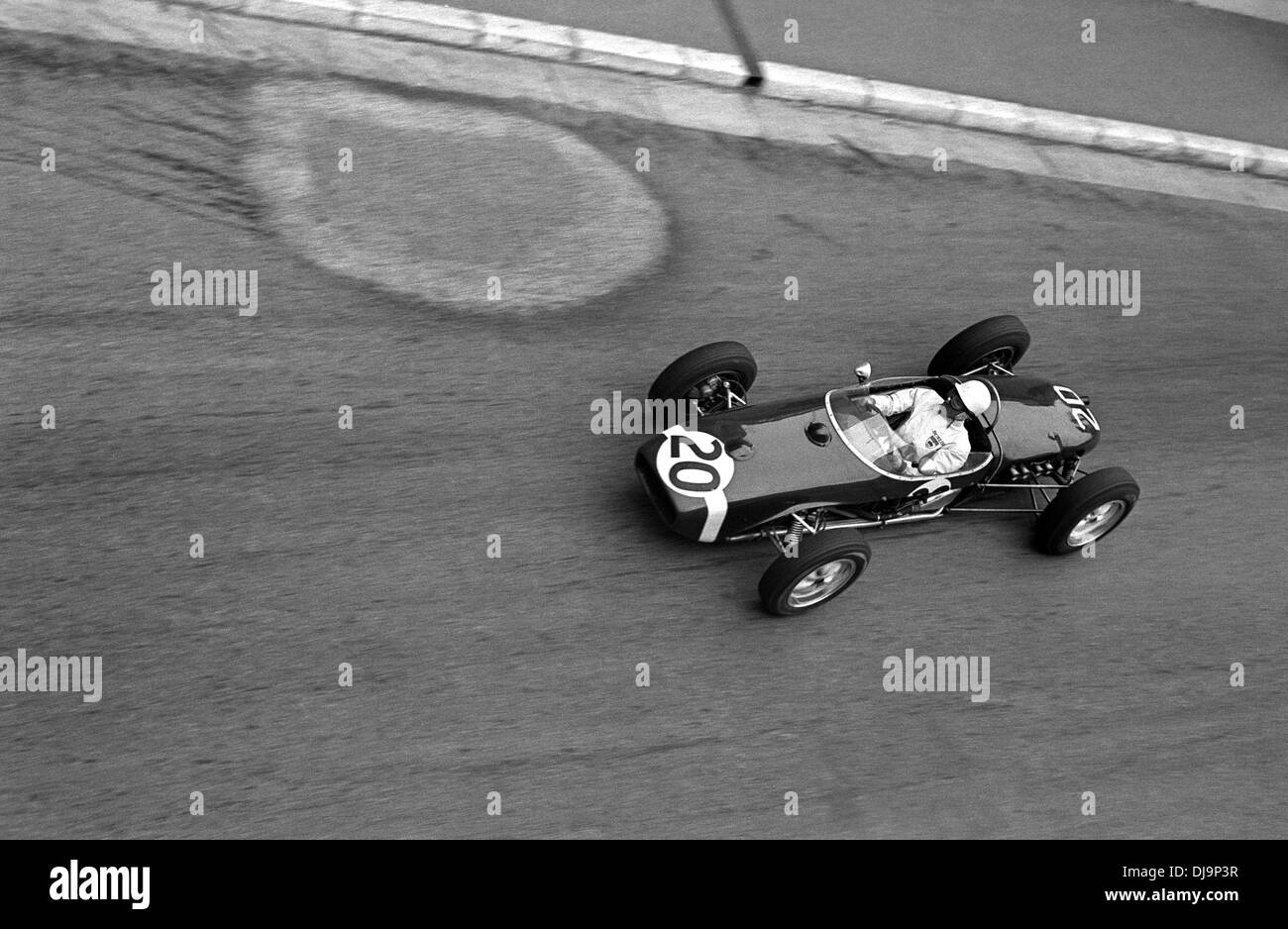 Stirling Moss in the Walker team Lotus-Climax 18 leaves Station Hairpin Monaco Grand Prix, 14 May 1961. Stock Photo