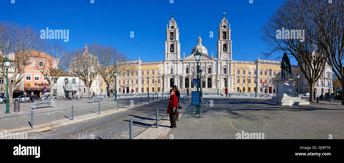 Mafra National Palace, Convent and Basilica in Portugal. Franciscan Religious Order. Baroque architecture. Stock Photo