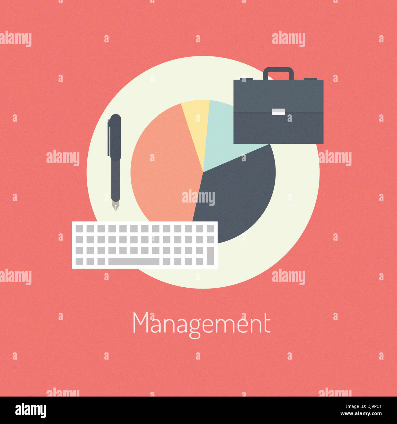 Flat design modern vector illustration concept of poster on business management or finance workflow theme Stock Photo