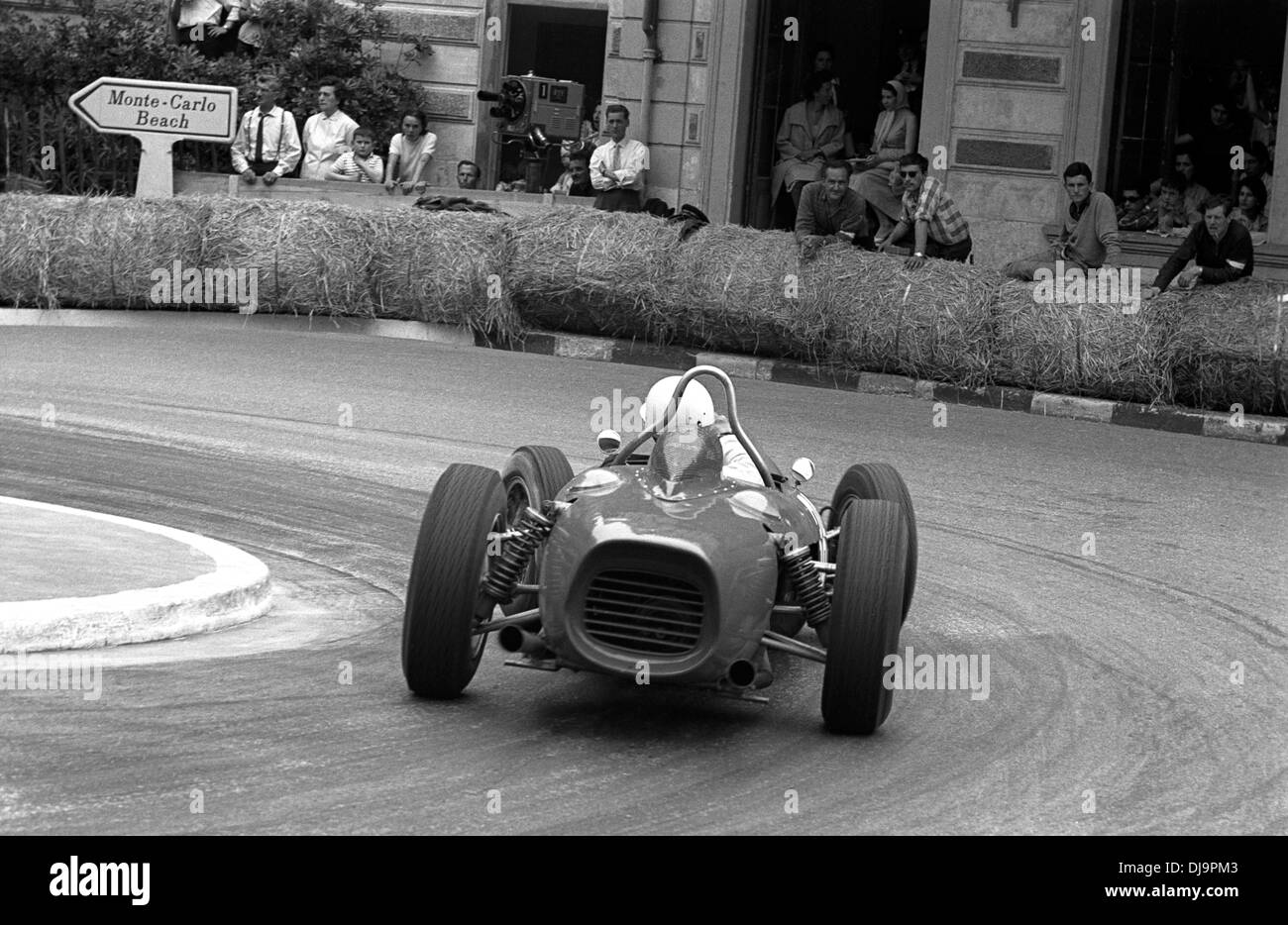 Phil Hill Ferrari in a Sharknose at Station Hairpin, finished 3rd in the Monaco Grand Prix, 14 May 1961. Stock Photo
