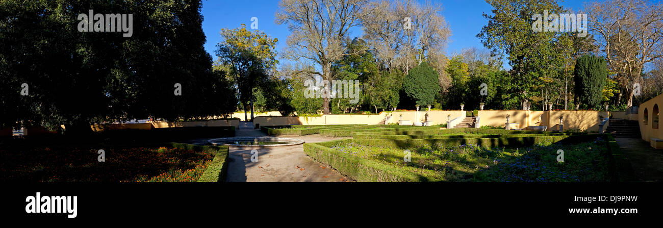View of the Jardim do Cerco (Cerco Garden), an 18th century baroque garden next to the Mafra Palace. Mafra, Portugal Stock Photo
