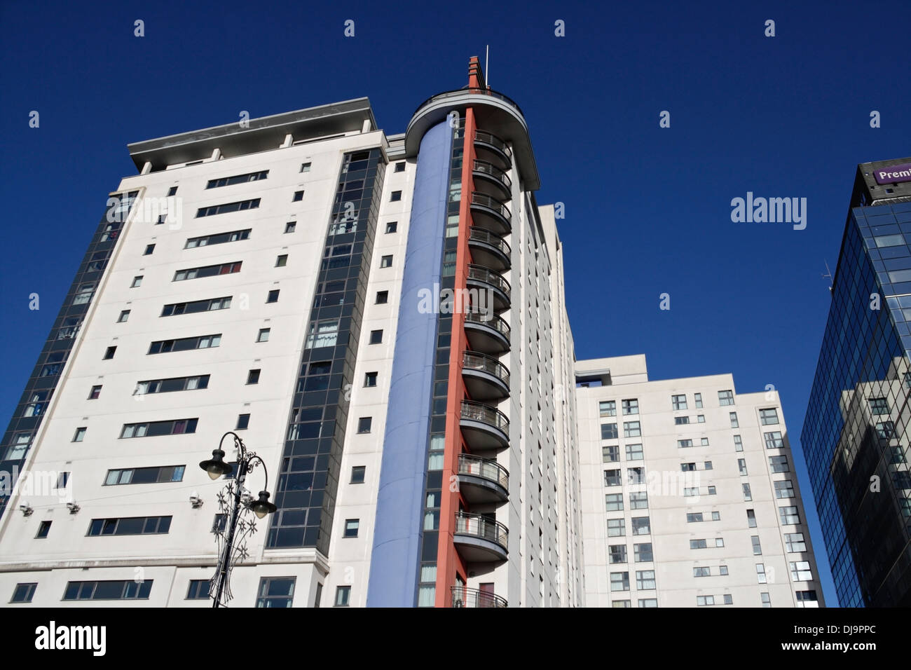 Landmark Place Modern block of flats in Cardiff City centre Stock Photo