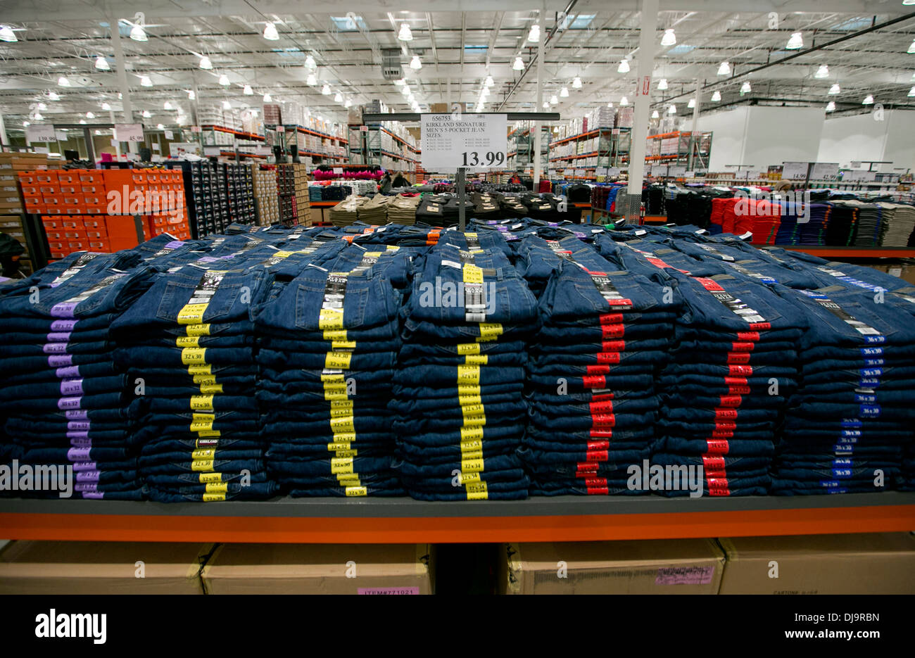 COSTCO  warehouse club fully stocked with merchandise sold in bulk at newly opened store in Cedar Park, Texas Stock Photo