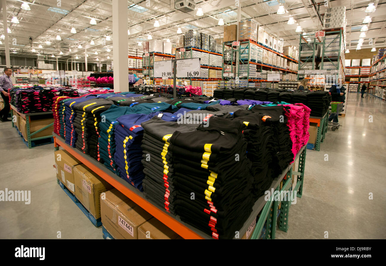COSTCO warehouse club fully stocked with merchandise sold in bulk at