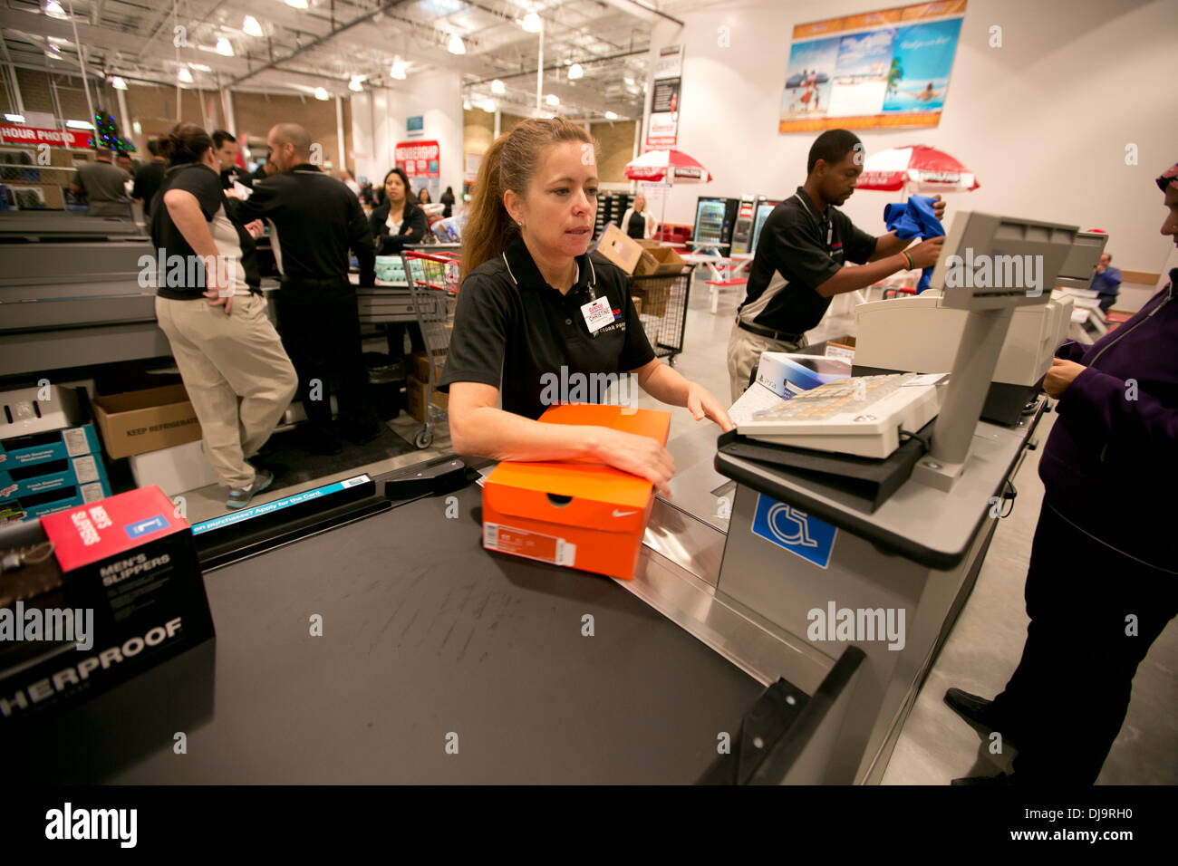 Checkout area of new COSTCO warehouse retail store in Cedar Park