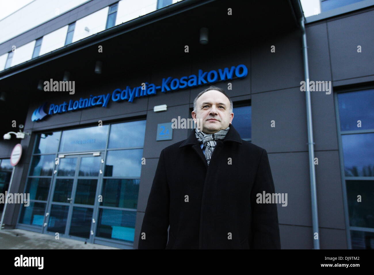 Gdynia, Poland 25th, November 2013 Former Polish PM Leszek Miller and eurodeputy Boguslaw Liberadzki visits Gdynia - Kosakowo airport building place. Pictured: Janusz Stateczny airport chairman Credit:  Michal Fludra/Alamy Live News Stock Photo