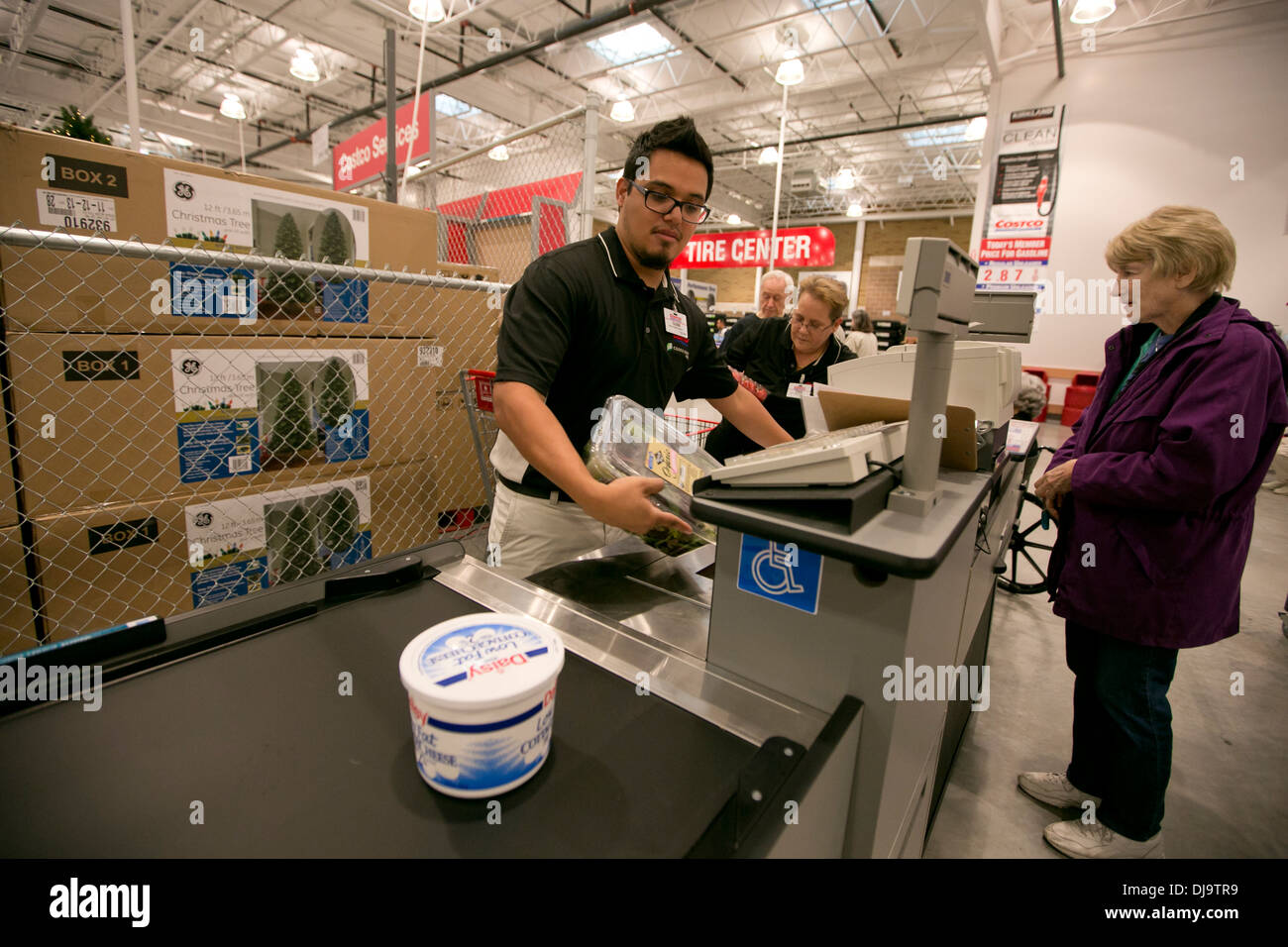 Checkout area of new COSTCO warehouse retail store in Cedar Park