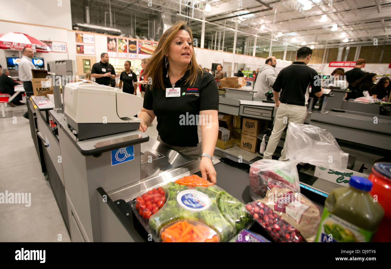Checkout area of new COSTCO warehouse retail store in Cedar Park
